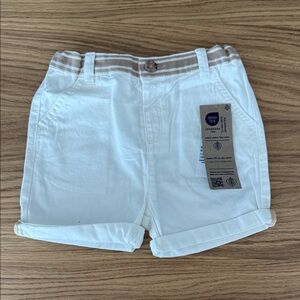 White Shorts with Tan Accents